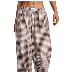 NWT LOMON Women's Striped Gingham Boxer Pants | Size L